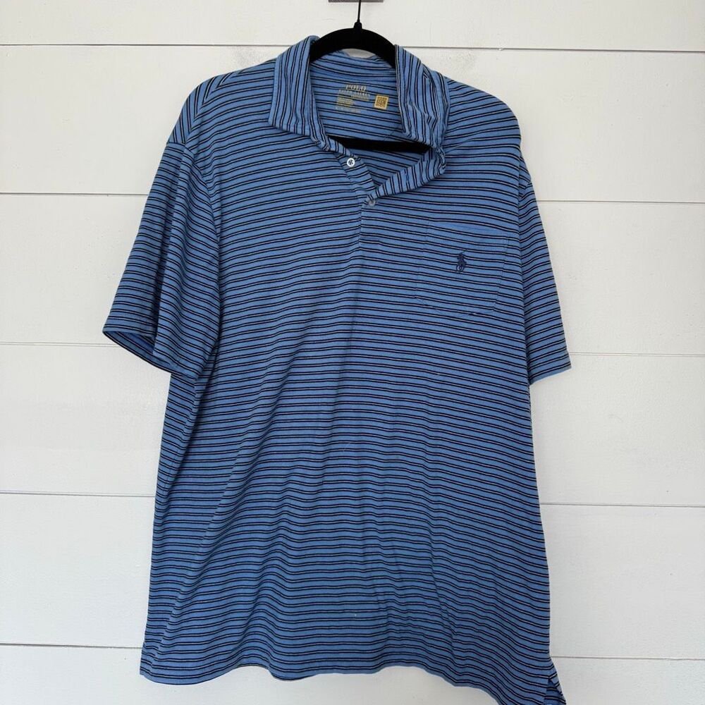 Polo Ralph Lauren Men’s XL Blue Striped Polo Shirt